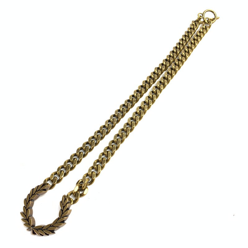 【中古品】【メンズ/レディース】 FRED PERRY フレッドペリー 喜平ネックレス 月桂樹ロゴ ネックレス ゴールドカラー アクセサリー 192-260115-io-10-fuz 万代Net店