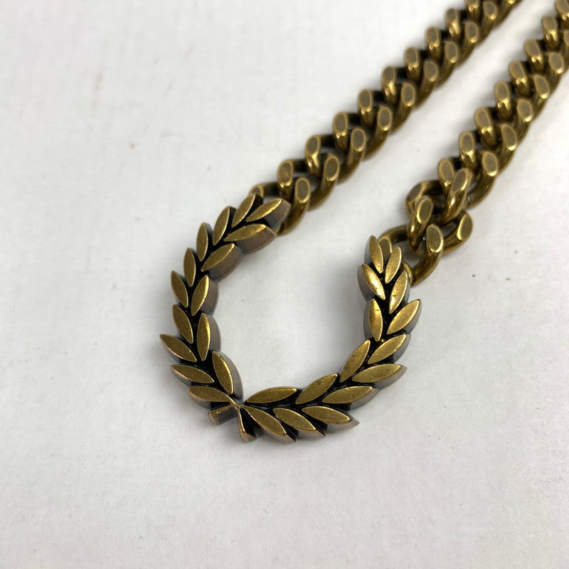 【中古品】【メンズ/レディース】 FRED PERRY フレッドペリー 喜平ネックレス 月桂樹ロゴ ネックレス ゴールドカラー アクセサリー 192-260115-io-10-fuz 万代Net店