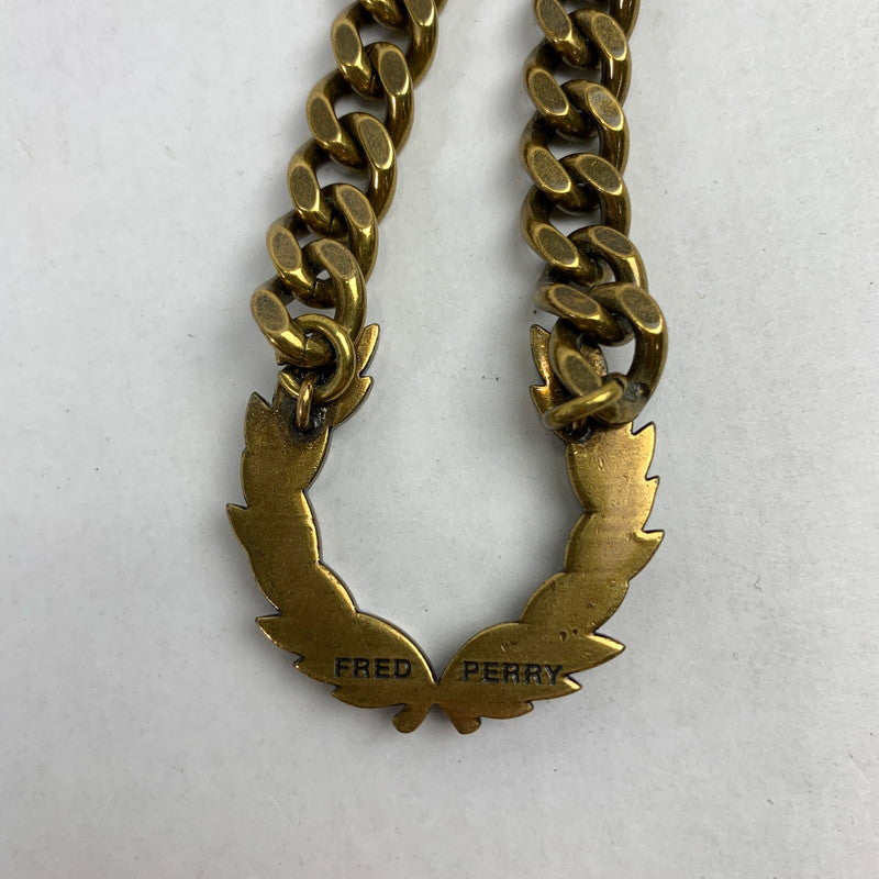 【中古品】【メンズ/レディース】 FRED PERRY フレッドペリー 喜平ネックレス 月桂樹ロゴ ネックレス ゴールドカラー アクセサリー 192-260115-io-10-fuz 万代Net店