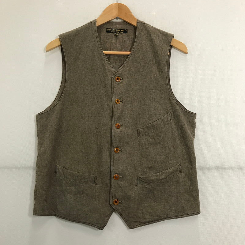 【中古品】【メンズ】  FREEWHEELERS フリーホイーラーズ COLUMBIA COLLARLESS VEST コロンビア カラーレス ベスト トップス 古着 145-250704-mh-05-fuz サイズ：38 カラー：ベージュ 万代Net店