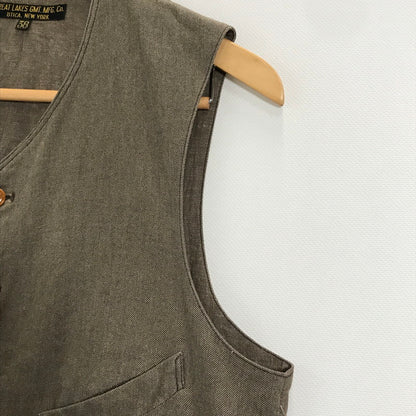 【中古品】【メンズ】  FREEWHEELERS フリーホイーラーズ COLUMBIA COLLARLESS VEST コロンビア カラーレス ベスト トップス 古着 145-250704-mh-05-fuz サイズ：38 カラー：ベージュ 万代Net店