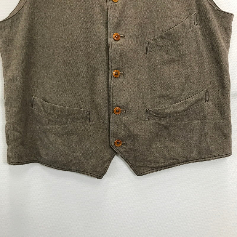 【中古品】【メンズ】  FREEWHEELERS フリーホイーラーズ COLUMBIA COLLARLESS VEST コロンビア カラーレス ベスト トップス 古着 145-250704-mh-05-fuz サイズ：38 カラー：ベージュ 万代Net店