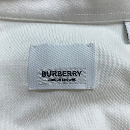 【中古品】【メンズ】 BURBERRY バーバリー 8057135 ロゴ ラベル アップリケ 長袖 シャツ トップス 古着 141-250708-mh-02-fuz サイズ：M カラー：ホワイト 万代Net店