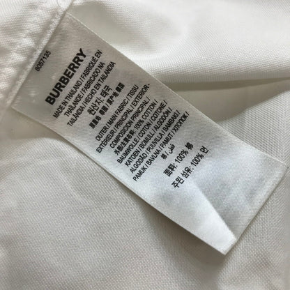 【中古品】【メンズ】 BURBERRY バーバリー 8057135 ロゴ ラベル アップリケ 長袖 シャツ トップス 古着 141-250708-mh-02-fuz サイズ：M カラー：ホワイト 万代Net店