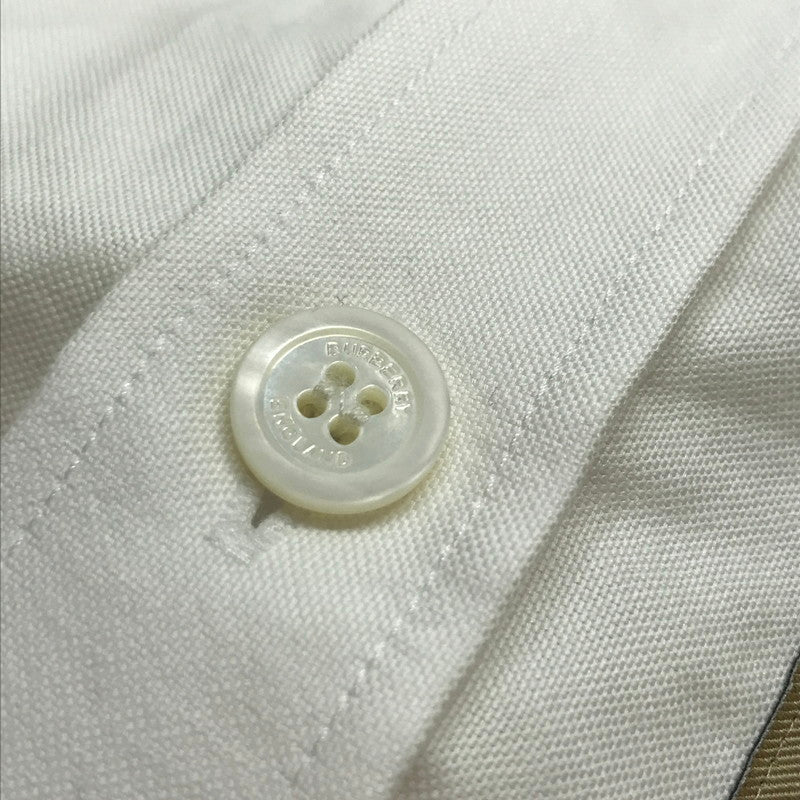 【中古品】【メンズ】 BURBERRY バーバリー 8057135 ロゴ ラベル アップリケ 長袖 シャツ トップス 古着 141-250708-mh-02-fuz サイズ：M カラー：ホワイト 万代Net店
