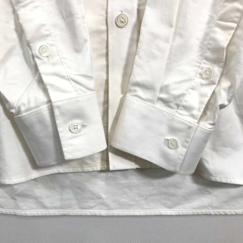 【中古品】【メンズ】 BURBERRY バーバリー 8057135 ロゴ ラベル アップリケ 長袖 シャツ トップス 古着 141-250708-mh-02-fuz サイズ：M カラー：ホワイト 万代Net店