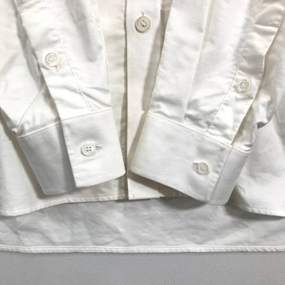 【中古品】【メンズ】 BURBERRY バーバリー 8057135 ロゴ ラベル アップリケ 長袖 シャツ トップス 古着 141-250708-mh-02-fuz サイズ：M カラー：ホワイト 万代Net店