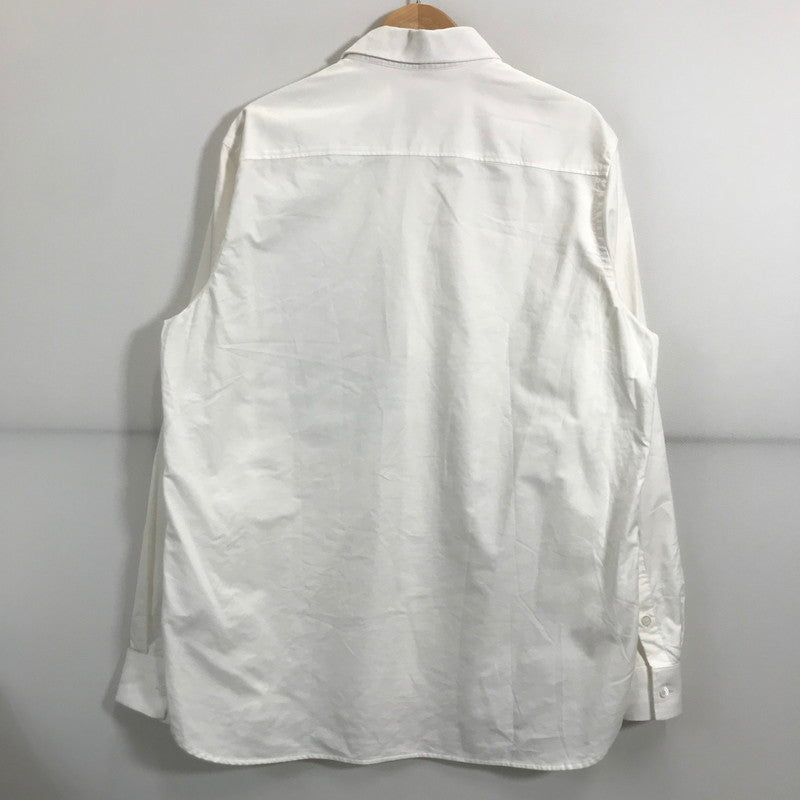 【中古品】【メンズ】 BURBERRY バーバリー 8057135 ロゴ ラベル アップリケ 長袖 シャツ トップス 古着 141-250708-mh-02-fuz サイズ：M カラー：ホワイト 万代Net店