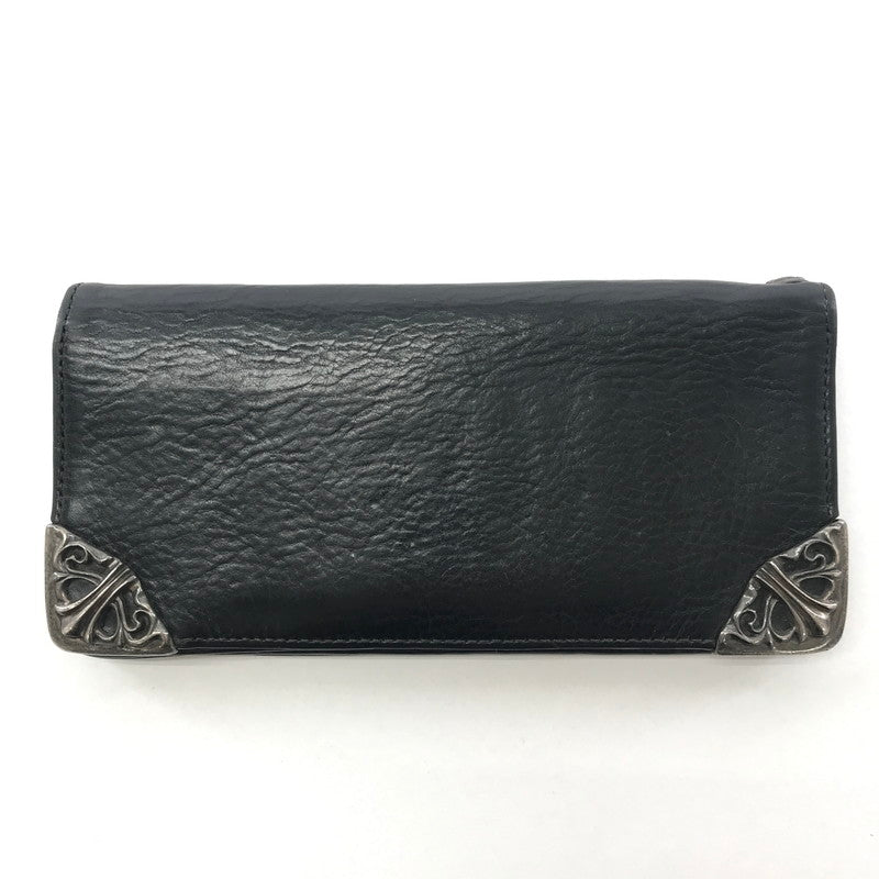 【中古品】【メンズ】  〈インボイス付き〉CHROME HEARTS クロムハーツ シングルフォールド ロングウォレット   LNG SNGL FLD TIPS 長財布 二つ折り 190-250710-nm-01-fuz カラー：ブラック/シルバー 万代Net店
