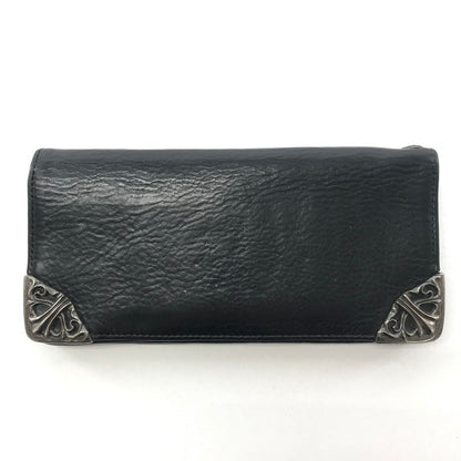 【中古品】【メンズ】  〈インボイス付き〉CHROME HEARTS クロムハーツ シングルフォールド ロングウォレット   LNG SNGL FLD TIPS 長財布 二つ折り 190-250710-nm-01-fuz カラー：ブラック/シルバー 万代Net店
