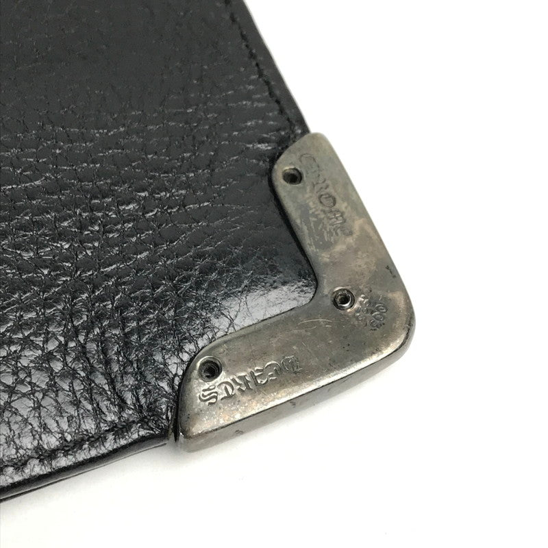 【中古品】【メンズ】  〈インボイス付き〉CHROME HEARTS クロムハーツ シングルフォールド ロングウォレット   LNG SNGL FLD TIPS 長財布 二つ折り 190-250710-nm-01-fuz カラー：ブラック/シルバー 万代Net店