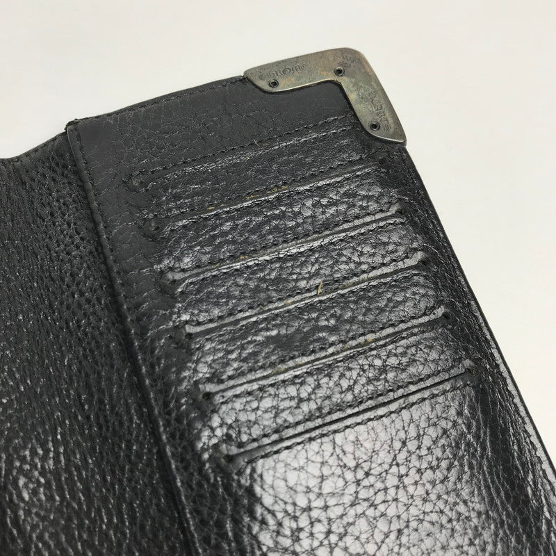 【中古品】【メンズ】  〈インボイス付き〉CHROME HEARTS クロムハーツ シングルフォールド ロングウォレット   LNG SNGL FLD TIPS 長財布 二つ折り 190-250710-nm-01-fuz カラー：ブラック/シルバー 万代Net店