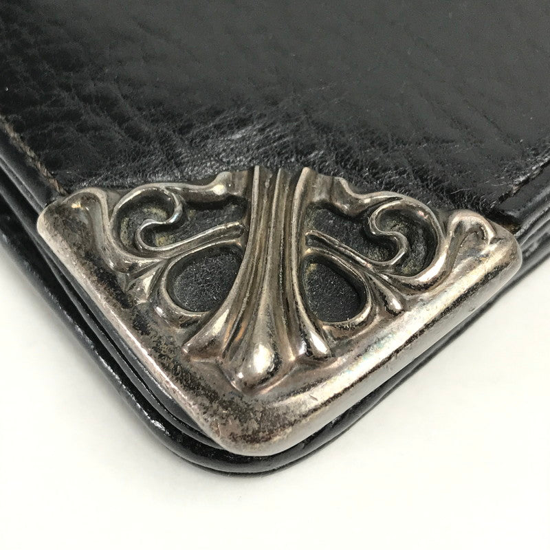 【中古品】【メンズ】  〈インボイス付き〉CHROME HEARTS クロムハーツ シングルフォールド ロングウォレット   LNG SNGL FLD TIPS 長財布 二つ折り 190-250710-nm-01-fuz カラー：ブラック/シルバー 万代Net店