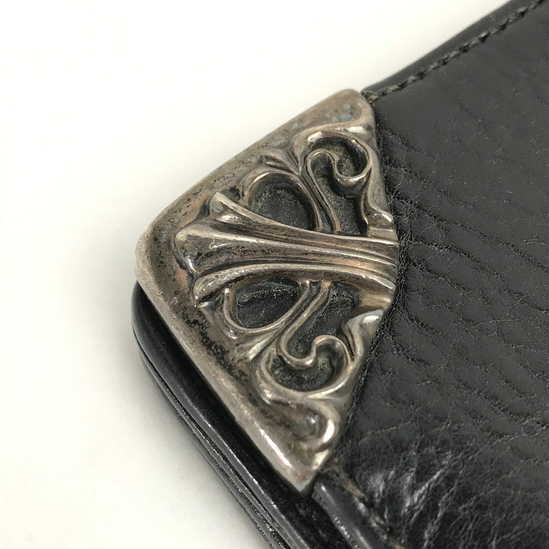 【中古品】【メンズ】  〈インボイス付き〉CHROME HEARTS クロムハーツ シングルフォールド ロングウォレット   LNG SNGL FLD TIPS 長財布 二つ折り 190-250710-nm-01-fuz カラー：ブラック/シルバー 万代Net店