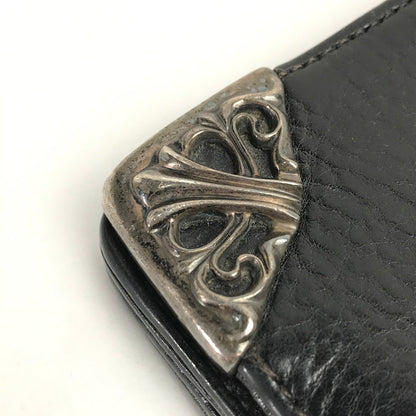【中古品】【メンズ】  〈インボイス付き〉CHROME HEARTS クロムハーツ シングルフォールド ロングウォレット   LNG SNGL FLD TIPS 長財布 二つ折り 190-250710-nm-01-fuz カラー：ブラック/シルバー 万代Net店