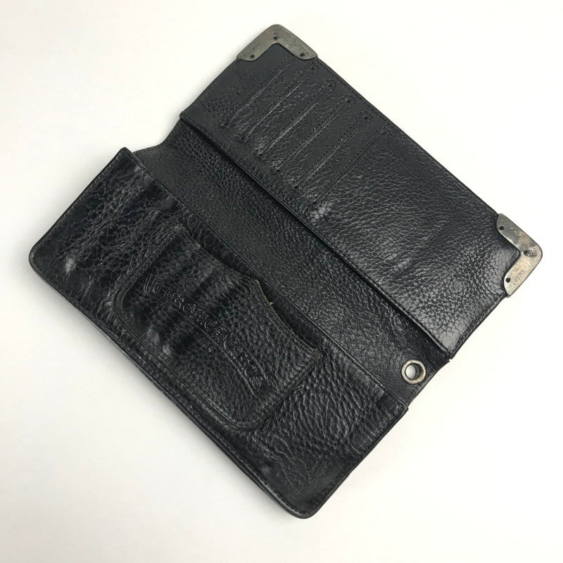 【中古品】【メンズ】  〈インボイス付き〉CHROME HEARTS クロムハーツ シングルフォールド ロングウォレット   LNG SNGL FLD TIPS 長財布 二つ折り 190-250710-nm-01-fuz カラー：ブラック/シルバー 万代Net店