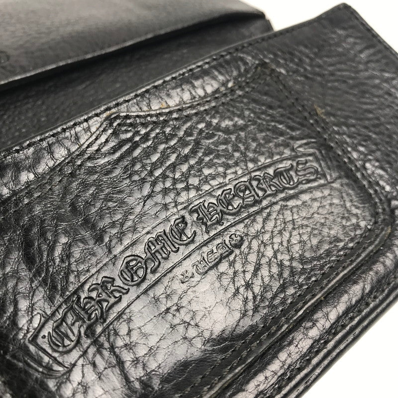 【中古品】【メンズ】  〈インボイス付き〉CHROME HEARTS クロムハーツ シングルフォールド ロングウォレット   LNG SNGL FLD TIPS 長財布 二つ折り 190-250710-nm-01-fuz カラー：ブラック/シルバー 万代Net店