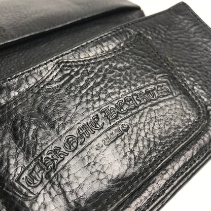 【中古品】【メンズ】  〈インボイス付き〉CHROME HEARTS クロムハーツ シングルフォールド ロングウォレット   LNG SNGL FLD TIPS 長財布 二つ折り 190-250710-nm-01-fuz カラー：ブラック/シルバー 万代Net店