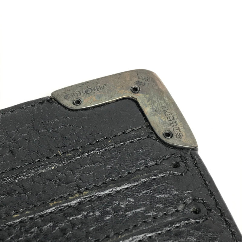 【中古品】【メンズ】  〈インボイス付き〉CHROME HEARTS クロムハーツ シングルフォールド ロングウォレット   LNG SNGL FLD TIPS 長財布 二つ折り 190-250710-nm-01-fuz カラー：ブラック/シルバー 万代Net店