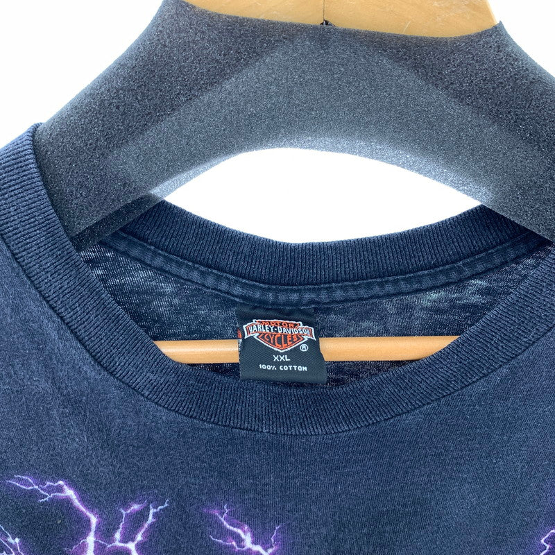 【中古品】【メンズ】 HARLEY DAVIDSON EVOLUTION REVOLUTION THUNDER T-SHIRT ハレー ダビットソン 145-250713-st-01-fuz サイズ：XXL カラー：ブラック 万代Net店