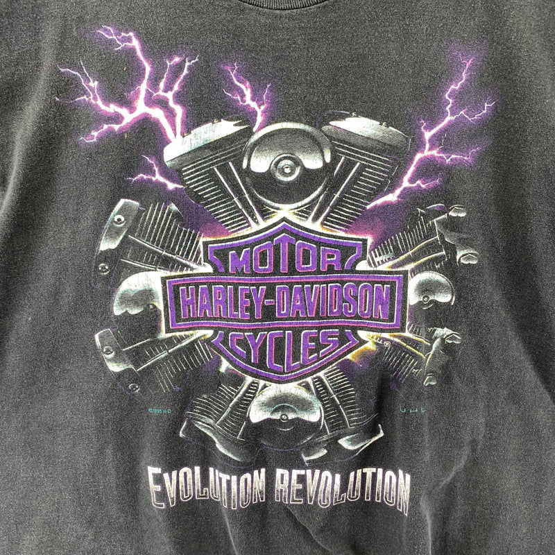 【中古品】【メンズ】 HARLEY DAVIDSON EVOLUTION REVOLUTION THUNDER T-SHIRT ハレー ダビットソン 145-250713-st-01-fuz サイズ：XXL カラー：ブラック 万代Net店