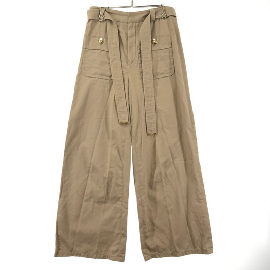 【中古品】【メンズ】 CELINE セリーヌ 2P78A539W トリオンフ ベルト付き タイヤ ワイド パンツ ボトムス 古着 168-250716-nm-06-fuz サイズ：34 カラー：ベージュ 万代Net店