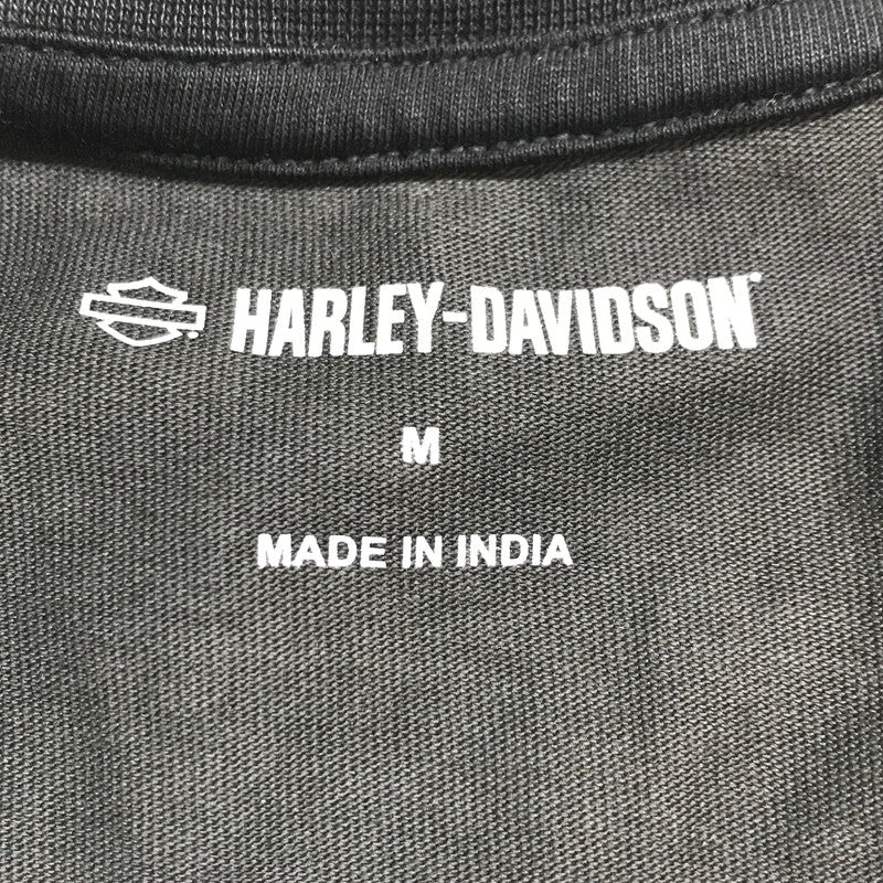 【中古品】【メンズ】 HARLEY-DAVIDSON ハーレーダビッドソン COLORBLOCK DESIGN TEE ロゴ Tシャツ 半袖 トップス 古着 145-250718-mh-04-fuz サイズ：M カラー：グレー ブラック 万代Net店