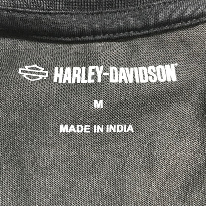 【中古品】【メンズ】 HARLEY-DAVIDSON ハーレーダビッドソン COLORBLOCK DESIGN TEE ロゴ Tシャツ 半袖 トップス 古着 145-250718-mh-04-fuz サイズ：M カラー：グレー ブラック 万代Net店