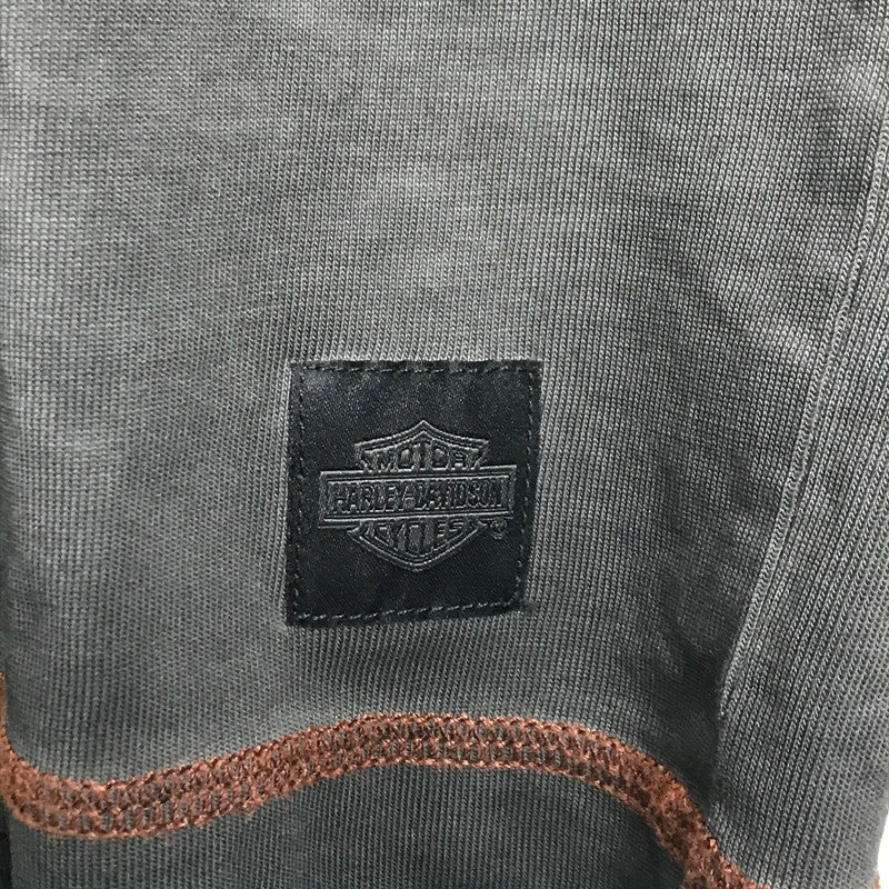 【中古品】【メンズ】 HARLEY-DAVIDSON ハーレーダビッドソン COLORBLOCK DESIGN TEE ロゴ Tシャツ 半袖 トップス 古着 145-250718-mh-04-fuz サイズ：M カラー：グレー ブラック 万代Net店