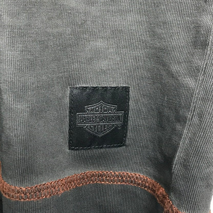 【中古品】【メンズ】 HARLEY-DAVIDSON ハーレーダビッドソン COLORBLOCK DESIGN TEE ロゴ Tシャツ 半袖 トップス 古着 145-250718-mh-04-fuz サイズ：M カラー：グレー ブラック 万代Net店