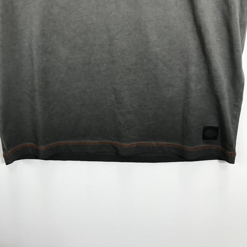 【中古品】【メンズ】 HARLEY-DAVIDSON ハーレーダビッドソン COLORBLOCK DESIGN TEE ロゴ Tシャツ 半袖 トップス 古着 145-250718-mh-04-fuz サイズ：M カラー：グレー ブラック 万代Net店