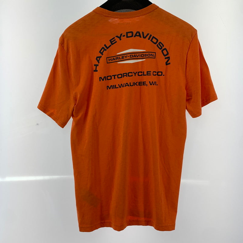 【中古品】【メンズ】 HARLEY-DAVIDSON SS TEE ハーレーダビットソン 145-250720-st-19-fuz サイズ：M カラー：オレンジ 万代Net店