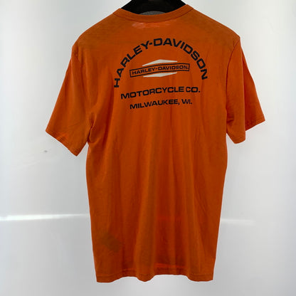 【中古品】【メンズ】 HARLEY-DAVIDSON SS TEE ハーレーダビットソン 145-250720-st-19-fuz サイズ：M カラー：オレンジ 万代Net店