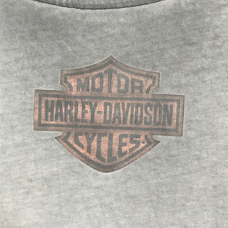 【中古品】【メンズ】 HARLEY-DAVIDSON ハーレーダビッドソン LRON BAND TEE ロゴ Tシャツ 長袖 ロンT トップス 古着 145-250718-mh-02-fuz サイズ：M カラー：グレー ブラック 万代Net店