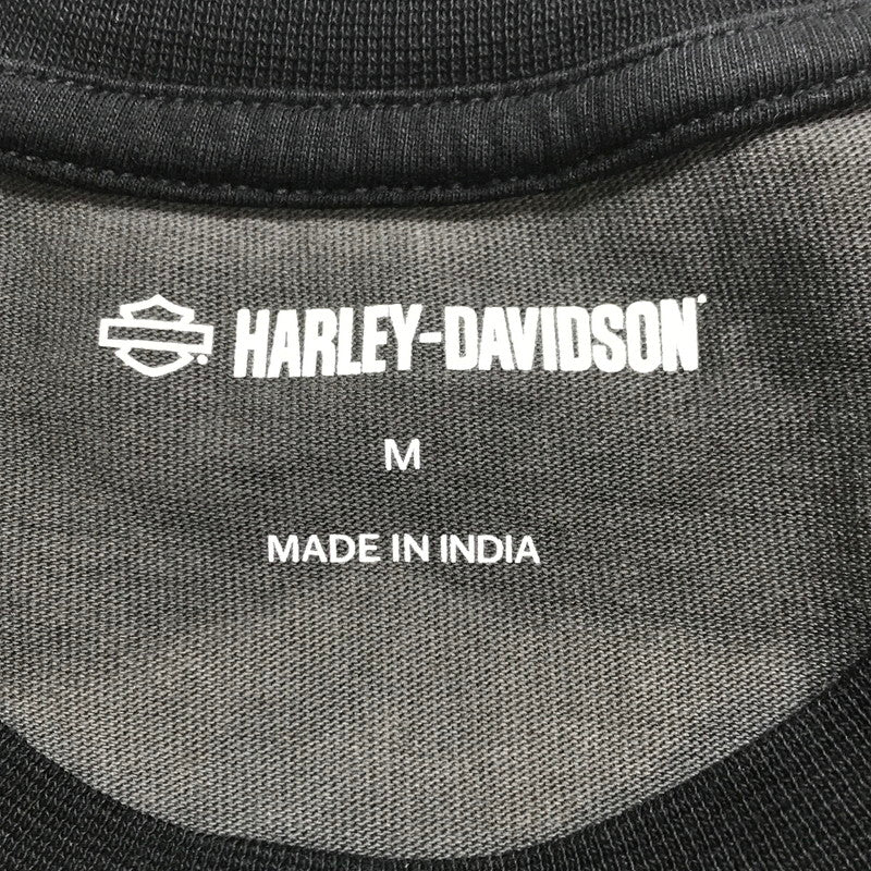 【中古品】【メンズ】  HARLEY-DAVIDSON ハーレーダビッドソン LRON BAND TEE ロゴ  Tシャツ 長袖 ロンT トップス 古着 145-250718-mh-02-fuz サイズ：M カラー：グレー ブラック 万代Net店