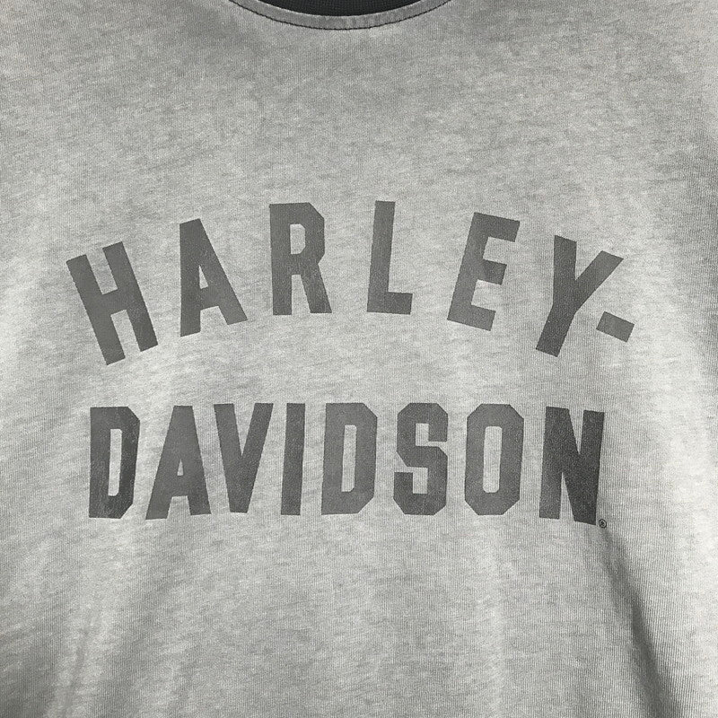 【中古品】【メンズ】 HARLEY-DAVIDSON ハーレーダビッドソン LRON BAND TEE ロゴ Tシャツ 長袖 ロンT トップス 古着 145-250718-mh-02-fuz サイズ：M カラー：グレー ブラック 万代Net店
