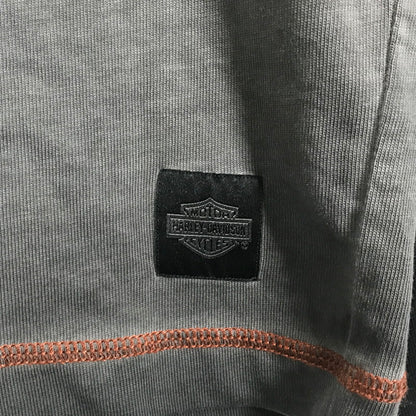 【中古品】【メンズ】  HARLEY-DAVIDSON ハーレーダビッドソン LRON BAND TEE ロゴ  Tシャツ 長袖 ロンT トップス 古着 145-250718-mh-02-fuz サイズ：M カラー：グレー ブラック 万代Net店