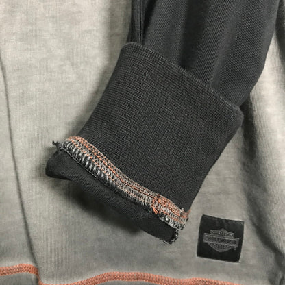 【中古品】【メンズ】  HARLEY-DAVIDSON ハーレーダビッドソン LRON BAND TEE ロゴ  Tシャツ 長袖 ロンT トップス 古着 145-250718-mh-02-fuz サイズ：M カラー：グレー ブラック 万代Net店