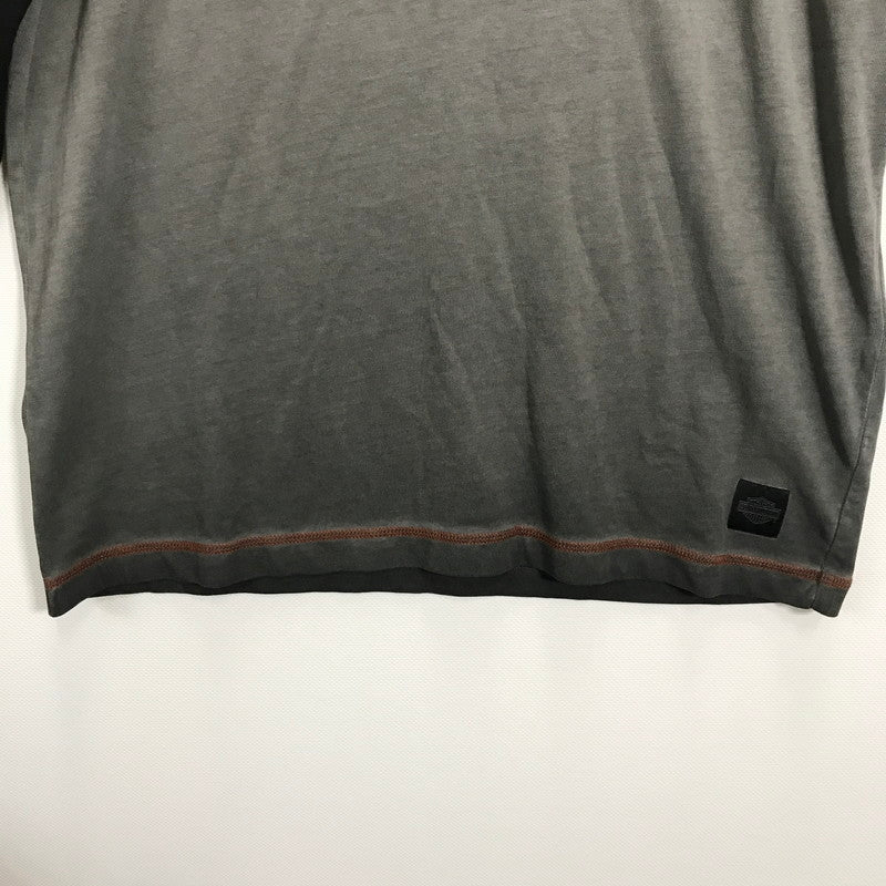 【中古品】【メンズ】  HARLEY-DAVIDSON ハーレーダビッドソン LRON BAND TEE ロゴ  Tシャツ 長袖 ロンT トップス 古着 145-250718-mh-02-fuz サイズ：M カラー：グレー ブラック 万代Net店