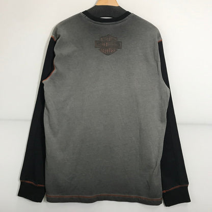 【中古品】【メンズ】 HARLEY-DAVIDSON ハーレーダビッドソン LRON BAND TEE ロゴ Tシャツ 長袖 ロンT トップス 古着 145-250718-mh-02-fuz サイズ：M カラー：グレー ブラック 万代Net店