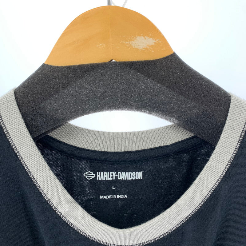 【中古品】【メンズ】 HARLEY-DAVIDSON SKULL SS TEE ハーレーダビットソン 145-250720-st-13-fuz サイズ：L カラー：グレー 万代Net店