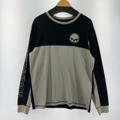 【中古品】【メンズ】 HARLEY-DAVIDSON SKULL LONG SLEEVE TEE ハーレーダビットソン 145-250720-st-05-fuz サイズ：L カラー：グレー 万代Net店