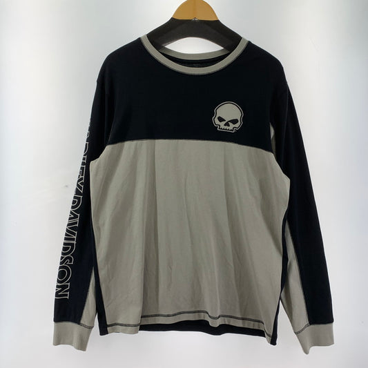 【中古品】【メンズ】 HARLEY-DAVIDSON SKULL LONG SLEEVE TEE ハーレーダビットソン 145-250720-st-05-fuz サイズ：L カラー：グレー 万代Net店