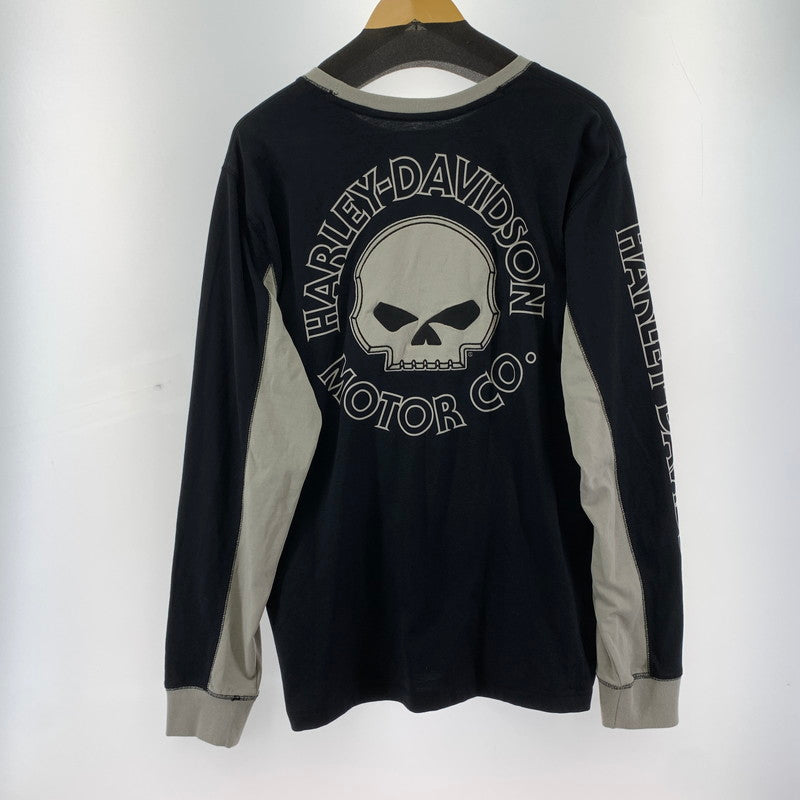 【中古品】【メンズ】 HARLEY-DAVIDSON SKULL LONG SLEEVE TEE ハーレーダビットソン 145-250720-st-05-fuz サイズ：L カラー：グレー 万代Net店