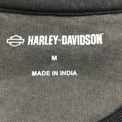 【中古品】【メンズ】 HARLEY-DAVIDSON ハーレーダビッドソン COLORBLOCK DESIGN LS TEE ロゴ Tシャツ 長袖 ロンT トップス 古着 145-250718-mh-01-fuz サイズ：M カラー：グレー ブラック 万代Net店