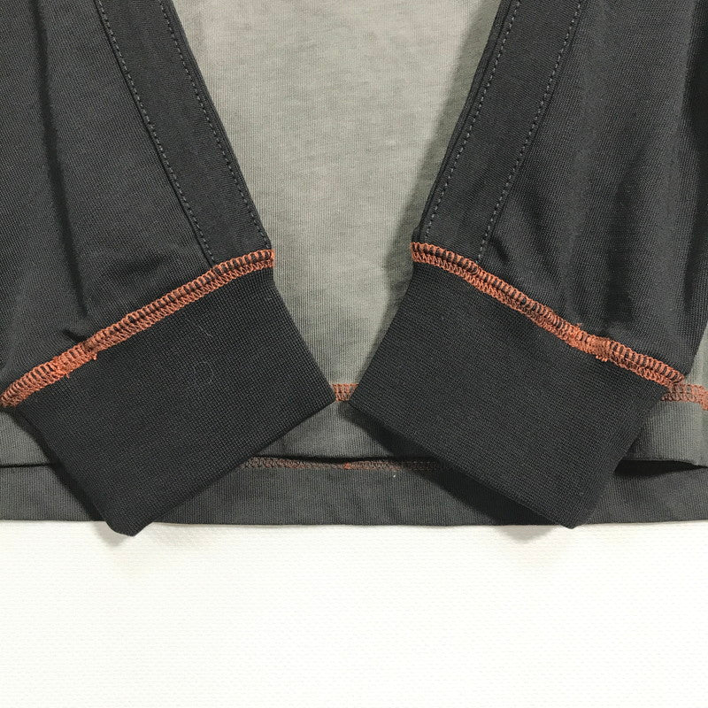 【中古品】【メンズ】 HARLEY-DAVIDSON ハーレーダビッドソン COLORBLOCK DESIGN LS TEE ロゴ Tシャツ 長袖 ロンT トップス 古着 145-250718-mh-01-fuz サイズ：M カラー：グレー ブラック 万代Net店