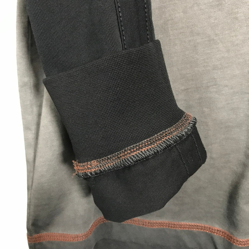 【中古品】【メンズ】 HARLEY-DAVIDSON ハーレーダビッドソン COLORBLOCK DESIGN LS TEE ロゴ Tシャツ 長袖 ロンT トップス 古着 145-250718-mh-01-fuz サイズ：M カラー：グレー ブラック 万代Net店