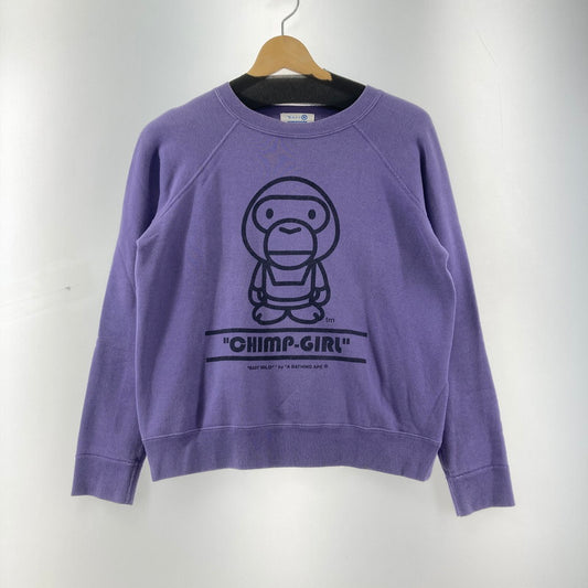 【中古品】【レディース】 BAPY CHIMP GIRL ベイピー SWEATSHIRT スウェット 170-260210-ky-07-fuzh サイズ：TALL カラー：パープル 万代Net店