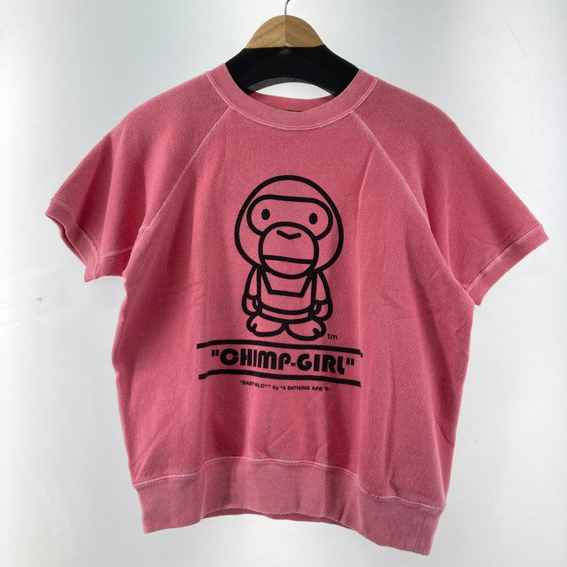 【中古品】【レディース】 BAPY CHIMP GIRL SS ベイピー SWEATSHIRT 半袖 スウェット 170-260210-ky-11-fuzh サイズ：TALL カラー：ピンク 万代Net店
