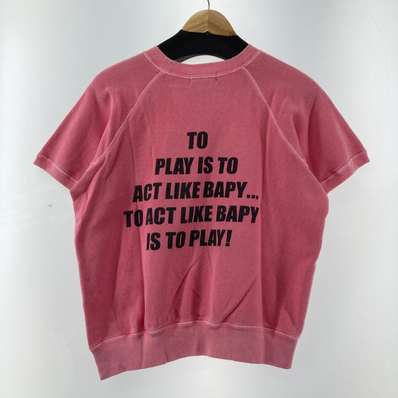 【中古品】【レディース】 BAPY CHIMP GIRL SS ベイピー SWEATSHIRT 半袖 スウェット 170-260210-ky-11-fuzh サイズ：TALL カラー：ピンク 万代Net店